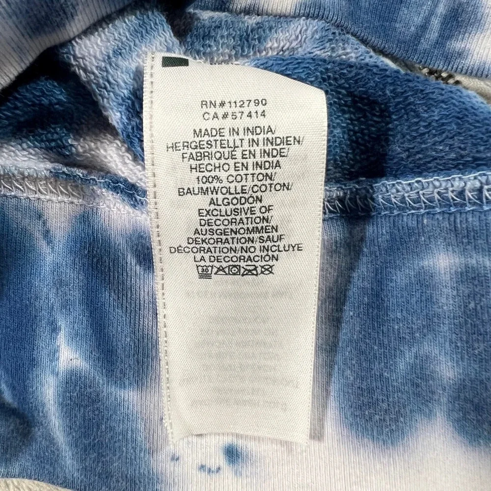 TRUE RELIGION Hoodie Mens 3XL Blue Tie Dye Good Full Zip Applique Grunge Skater
